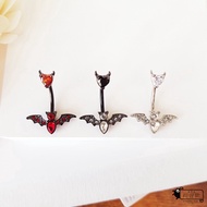 316L Medical Steel Needle Dark Bat Magic Heart Diamond Lock Type Belly Ring Button Single Price Arti