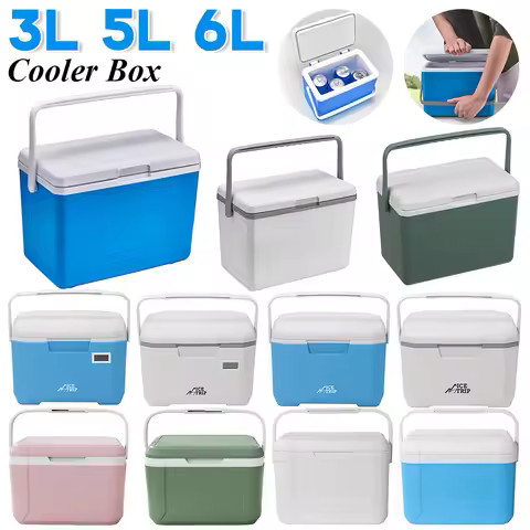 3/5L Camping Cooler Box Heat Preservation Car Refrigerator Large Capacity Camping Fridge Ice Cooler 