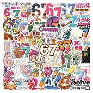 [MrGreatGood] Six Seven Stickers, 50 "67" Stickers, Funny 67 Sticker Waterproof, 6 7 Meme Sticker Fo