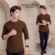 KURTA ADAM LELAKI SLIMFIT LENGAN 3 SUKU VIRAL | LEHER TELUK BELANGA | CUTTING SLIMFIT PLUS SIZE MURA