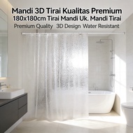 3D Bathroom Cubic Curtain 180x180cm Premium Shower 3D Curtain Shower Curtain Shower Curtain
