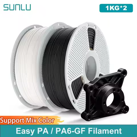 SUNLU 2KG Easy-to-Print Nylon /PA6-GF Filament Heat-Resistant 3D Printer Filament No-Cracking No-War
