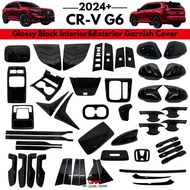 Honda CRV CR-V G6 2024-2026+ Glossy Black Interior&Exterior Garnish Protector Cover For CRV G6