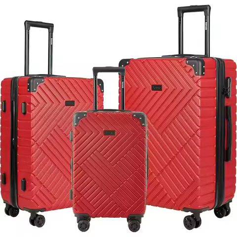 3-Piece Luggage Set, 20 Red, with 28 & 24 Options