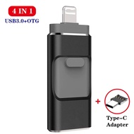 USB3.0 Pendrive for iPhone 12 12Mini X 8 7 6 iPad OTG USB Flash Drive 32GB 64GB 128GB 256GB Memory Stick USB Key MFi Pen drive