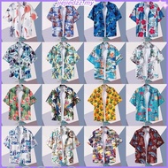 Kemeja Hawaii Lelaki Hawaiian Style Floral Shirt Men Loose Short Sleeve Shirt Hawai Vacation Beach S