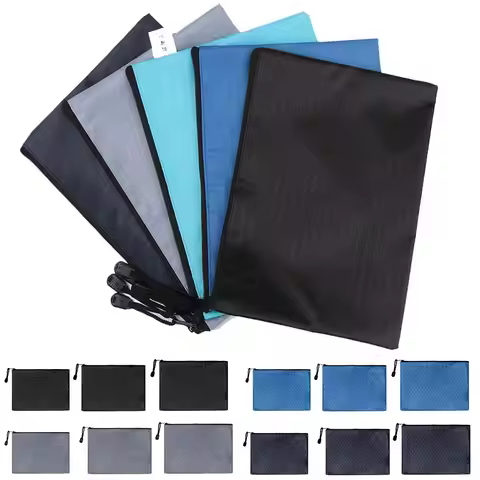 A4 A5 B6 Document Bag Oxford Cloth Waterproof Zipper Bag Stationery Bag File Folders Information Bag
