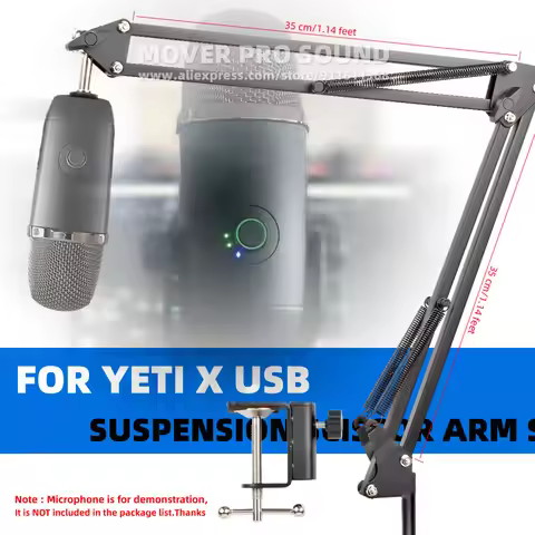 Desktop Suspension Boom Mic Scissor Arm Rack For Blue Yeti X YetiX USB Microphone Stand Table Desk T