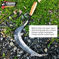 Sabit padi super tajam baja asli-sabit pengaritan dan babak semak-aret sabit asli pande jawa