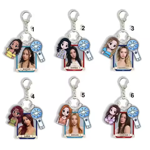 Girls Group K-katseye Fashion Key Ring Anime Cartoon Kawaii Keychain Students Korean-style Key Chain