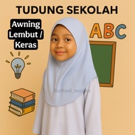 Tudung Sekolah  Warna PUTIH  Awning LEMBUT dan KERAS
