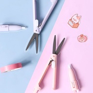 Multifunction Foldable Scissors&amp;Carving Knife Morandi Color Pen Style Paper Cutter