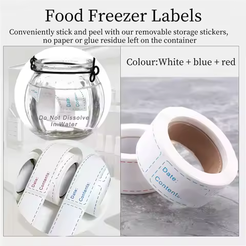 AS94-300Pcs Removable Freezer Labels 1 X 3 Inch Food Storage Stickers, Refrigerator Freezer Paper La