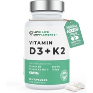 Serbuk D3 K2 dan MCT untuk Penyerapan yang Lebih Baik |   Termasuk K2VITAL ®   MK7 Bentuk K2 |   60 