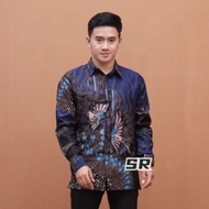 Kemeja Batik Navy Seragam Nikahan Biru Navy Baju Kerja Batik Pria Navy