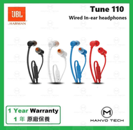 JBL - Tune 110 有線 3.5mm 耳機孔 入耳式 耳機 - 黑色