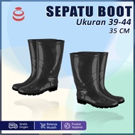 SEPATU PRIA WANITA BOOT KARET JEEP HITAM KERJA PROYEK BAHAN PVC ANTI AIR TERLARIS COD