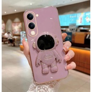 Casing For Vivo Y04 Y04s Softcase Plating Standing Astronaut