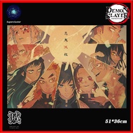 Demon Slayer "Nine Hashira" anime poster Kraft Paper Wallpaper wall poster Paintings 50.5*35cm