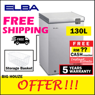 [FREE SHIPPING] Elba 130L 2 in 1 Chest Freezer EF-E1310 Energy Saving Peti Sejuk Beku EF-E1310(GR) with Refrigerator Mode