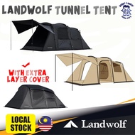 Landwolf Drasoul Family Tunnel Tent One Living Room One Bedroom Black 3 to 4 person Camping Tent VID