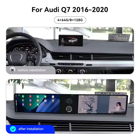 12.3" Android 13 Dual Screen For Audi Q7 2016 2015 2016 20172018-2020 Car Radio Multimedia Player Na