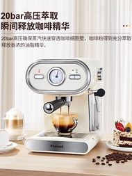 เครื่องกาแฟเอสเปรสโซ่เครื่องทำกาแฟเครื่องตีฟองนมเรโทรแบบออลอินวันแบบอัตโนมัติสำหรับใช้ในบ้าน