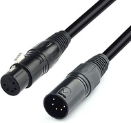 SiYear 5 PIN XLR DMX Cable, DMX512 XLR 5 Pin Male to Female DMX 512 Turnaround DMX Stage Light Cable
