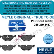 MEYLE GENUINE DISC BRAKE PAD REAR FOR BMW 316i 318i 320i 325i 328i [E36, E46] '91-05YR / Z3 [E36] '0