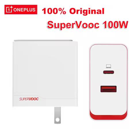 Oneplus 100W Charger Dual Port SuperVOOC USB A / C Fast Charger 45W Output 10A Type C Cable For Onep