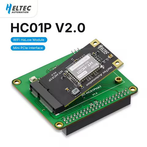 Heltec HT-HC01P V2 WiFi HaLow Module Mini PCIe Interface 863–928MHz and Raspberry Pi HAT Smart Home 