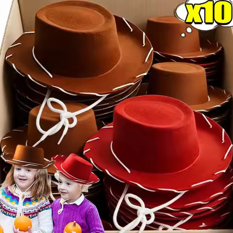 Brown Red Felt Woody Cowboy Hat Adjustable Western Big Brimmed Cowboy Outdoor Sports Climbing Wilder