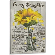 Motivational Posters Sunflower Poster Art to My Daughter Canvas Wall Art Prints for Wall Decor Room 