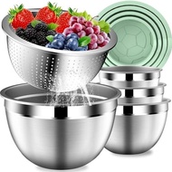 Mixing ls with Lids Set, Stainless Steel Mixing ls with Colander, Strainer with Mixing l Set, Kitche