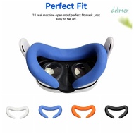DELMER Quest3 VR Replacement Cover, Silicone Mask Cover Quest3 Eye Mask, Silicone Face Pad Protective Sweat-Proof Lightproof Quest3 VR Face Pad For meta Quest 3