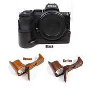 Pu Leather Camera Bag Half Body Case Base For Nikon Z5 Z6 Z7