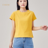Eyouth 13111 Women Minimal Line Cotton Tee