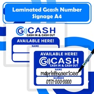GCash Cash In Cash Out Sign A4 Laminated | Waterproof Store Display Signage
