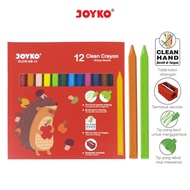 Clean Crayon Joyko 12 Colors CLCR-AB-12 Clean Crayon Includes SHESB Sharpener