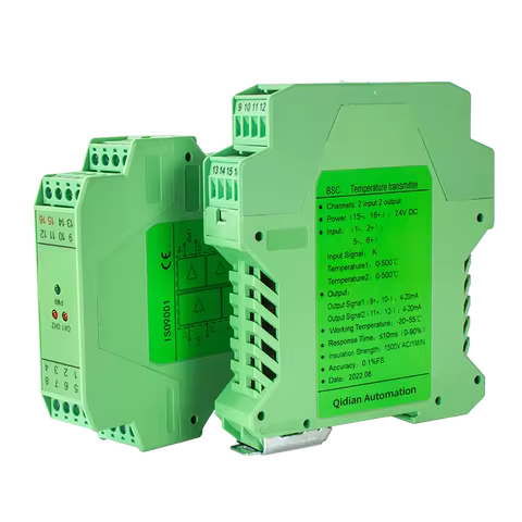 DC24V K Type Thermocouple Temperature Transmitter 0-1300℃ to 4-20mA 0-10V 0-5V RS485 1 In 1 Out Temp