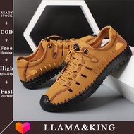 2025 New Eager Genuine Leather Men Sandals Summer Shoes Casual Men Style Mens Summer Shoes Big Shoes