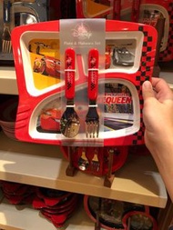香港迪士尼樂園 反斗車王 Cars 閃電王 麥坤 Lightning McQueen 餐具 碟