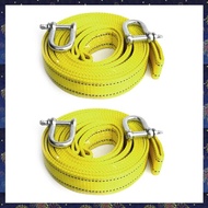 (RZDW) 2pcs 5M/5T Car Electric Winch Rope Off-Road Vehicle Tow Rope with U-Shaped Hook Tow Strap for