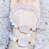Natural Agate Bracelet Bunny Bracelet White Agate Bracelet Welfare WJG