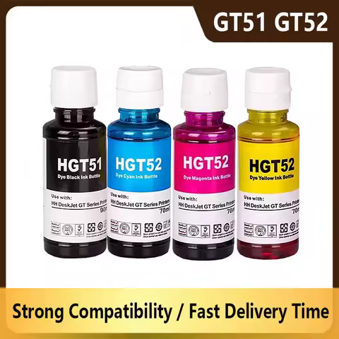 GT51 GT52 Ink GT51 GT52 Refill Ink For HP Tank 115 310 410 500 515 518 530 750 790 DeskJet GT5810 58