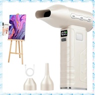 [R Q M U] Cordless Mini Paint Dryer with 3 Nozzles& 5 Speed Settings, Acrylic Paint Pouring Blower f