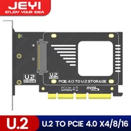 อะแดปเตอร์4.0สำหรับ PCIe U.2 JEYINVMe 2.5 "U.2 (SFF-8639) SSD การ์ดขยาย X16 PCIe X8 X4-U.2ไดรฟ์ SSD