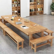 Desk Simple Table Large Modern Conference Table loft Negotiation Workbench Solid Wood Long Table Cha