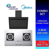 [COMBO SET] Midea Cooker Hood MCH-90J82 / MCH-90J52 + Midea Gas Cooker MGH-76Q60B / MGH-8216SS