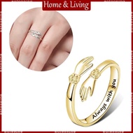 AOTO Fashion Hug Rings Adjustable Open Ring Women Temperament Personality Creative-Love Hug Ring for